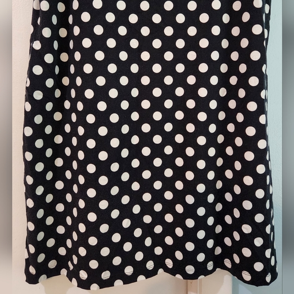 Women's Lands' End Black With White Polka-Dots Cover Up, Size L - Picture 10 of 11